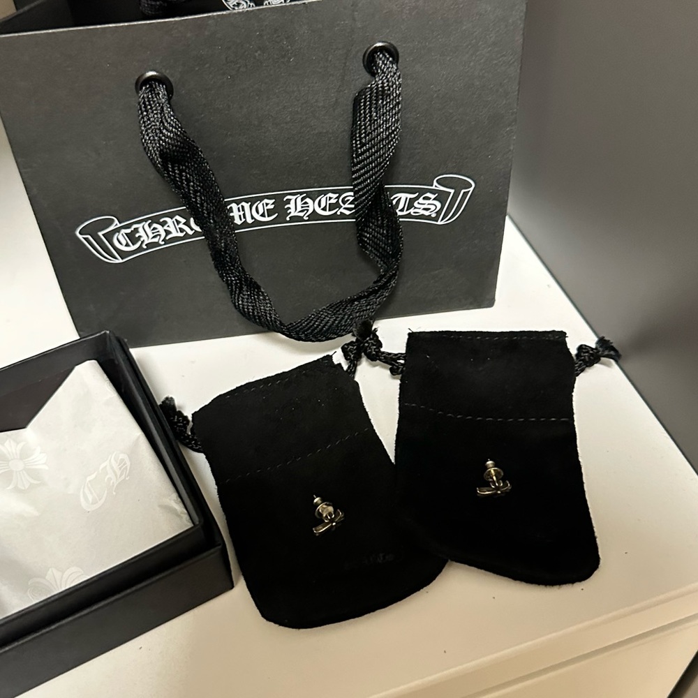 Chrome Hearts silver cross stud earrings brand new never worn